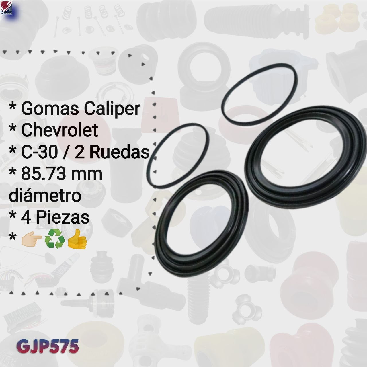 KIT CALIPER GJP575 Chevrolet C-30 4 piezas. Dos ruedas. 85.73 mm