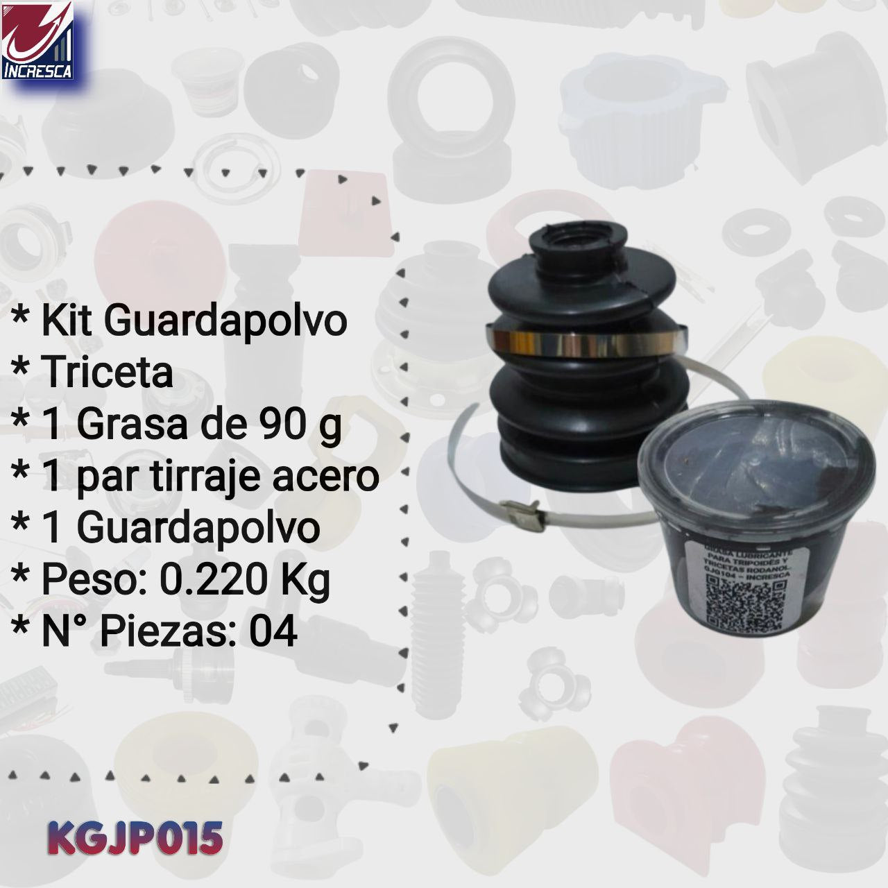 KIT GUARDAPOLVO TRICETA KGJP015 Chevrolet Aveo Chery X1 Mazda 3