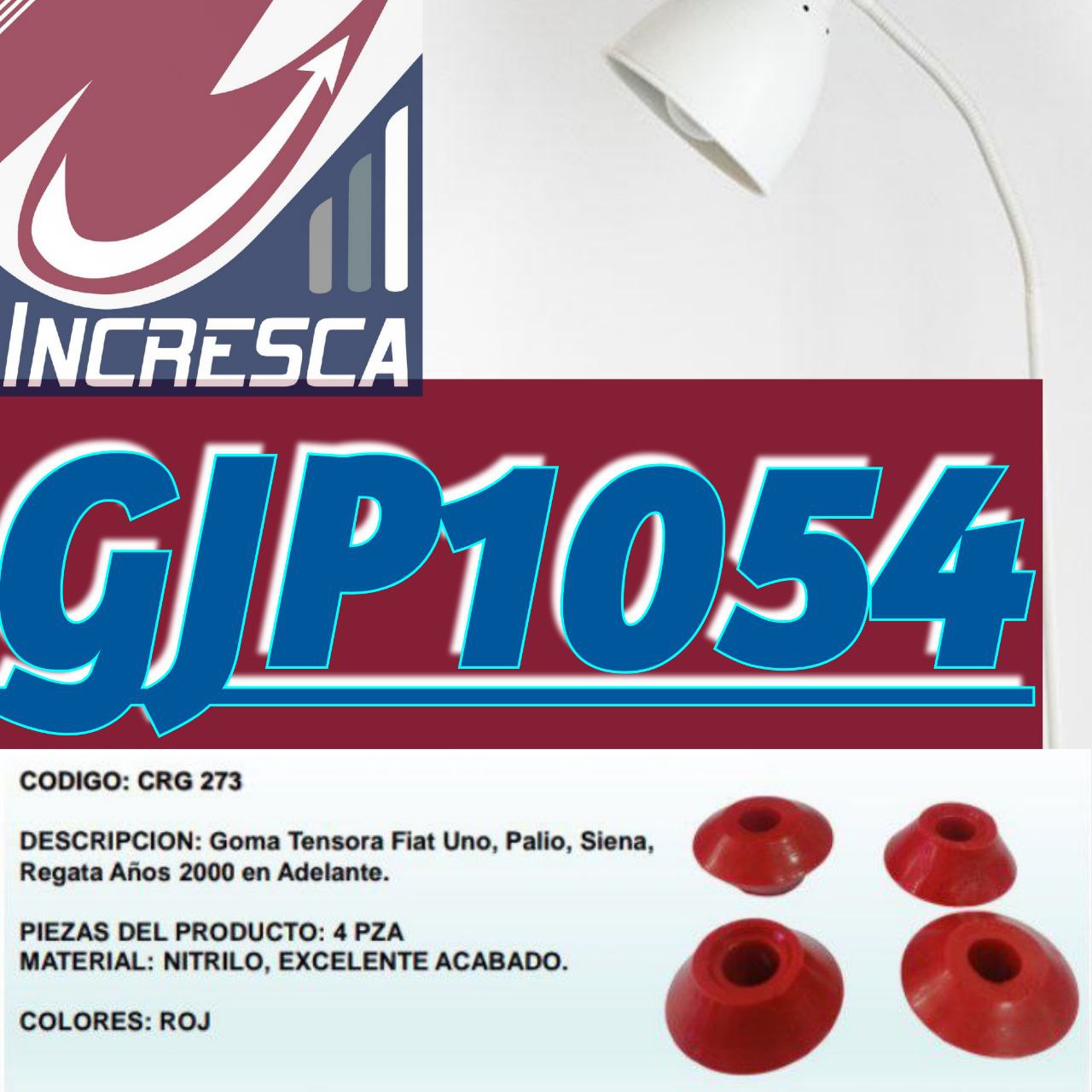 GOMA TENSORA FIAT UNO, PALIO, SIENA, REGATA (años 2000 en adelante) GJP1054 / CRG-273