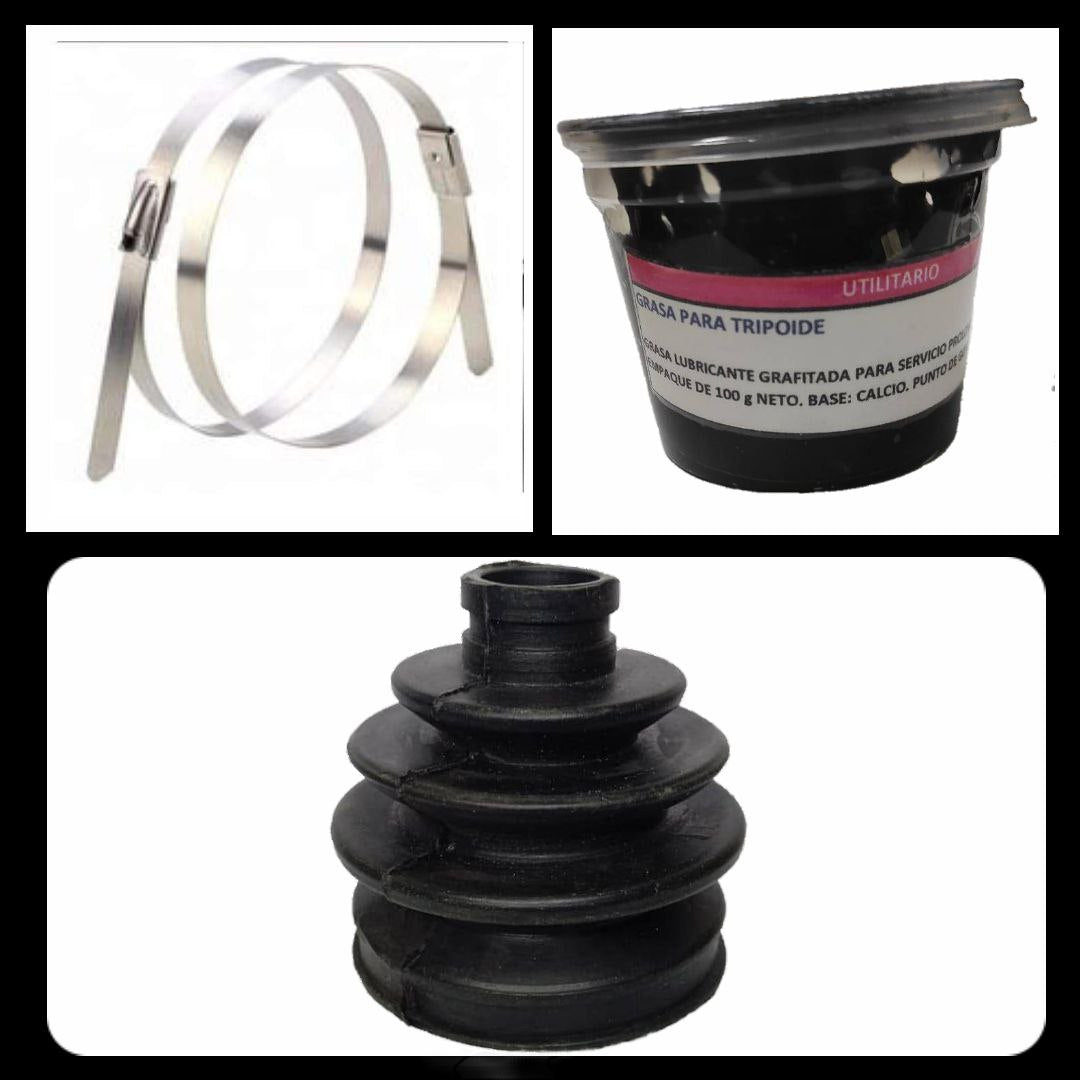 KIT GUARDAPOLVO TRICETA + TIRRAJE + GRASA KGJP009.2 QQ Arauca Spark Steem Swift Picanto Fiesta Festiva Matiz Tico Dama Venirauto Turpial Fit