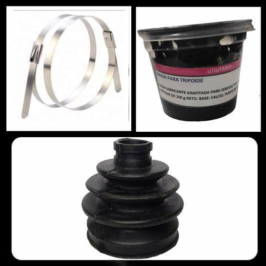 KIT GUARDAPOLVO TRICETA + TIRRAJE + GRASA KGJP009.2 QQ Arauca Spark Steem Swift Picanto Fiesta Festiva Matiz Tico Dama Venirauto Turpial Fit