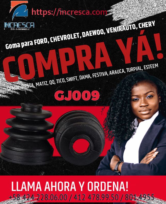 GUARDAPOLVO TRICETA HONDA: Fit, Spark, Fiesta, Festiva, Matiz, Tico, Damas, Turpial, Esteem, Swift, Aveo, QQ, Arauca GJ009
