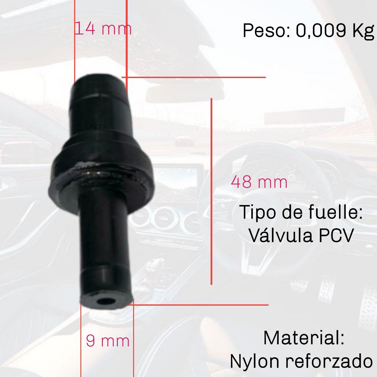 VALVULA PCV GJP206 Chevrolet Prizm Nissan Sentra Mitsubishi Mirage Toyota Corolla Tercel Honda Accord Civic