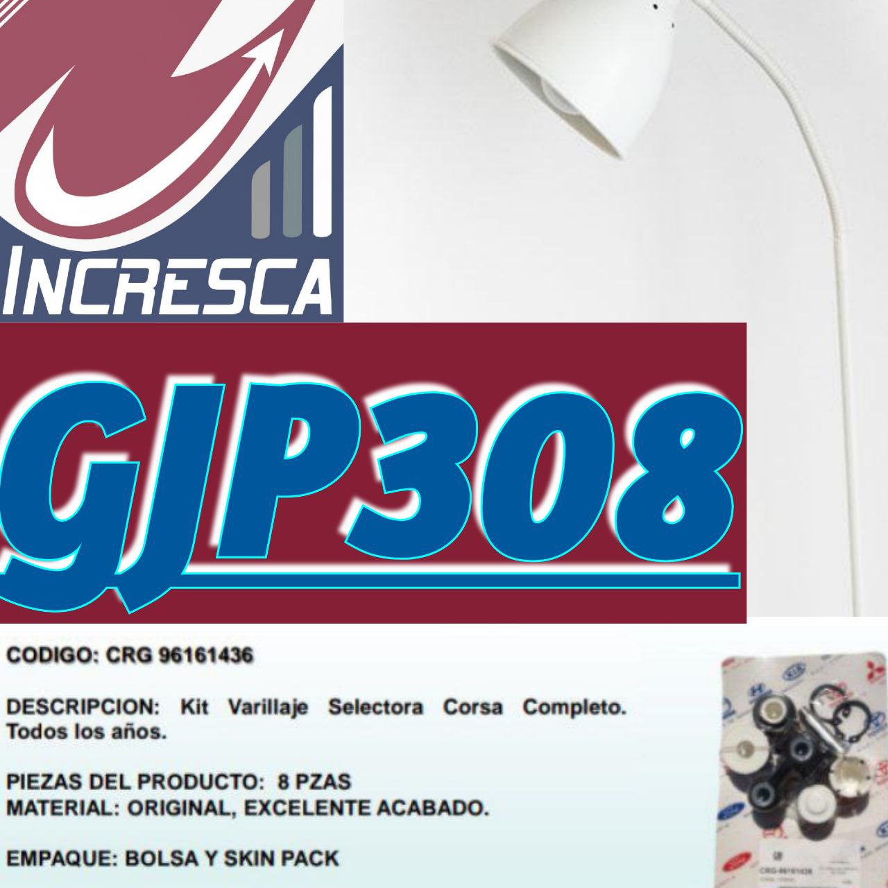 KIT VARILLAJE GJP308 / CRG-K-96161436. CHEVROLET CORSA