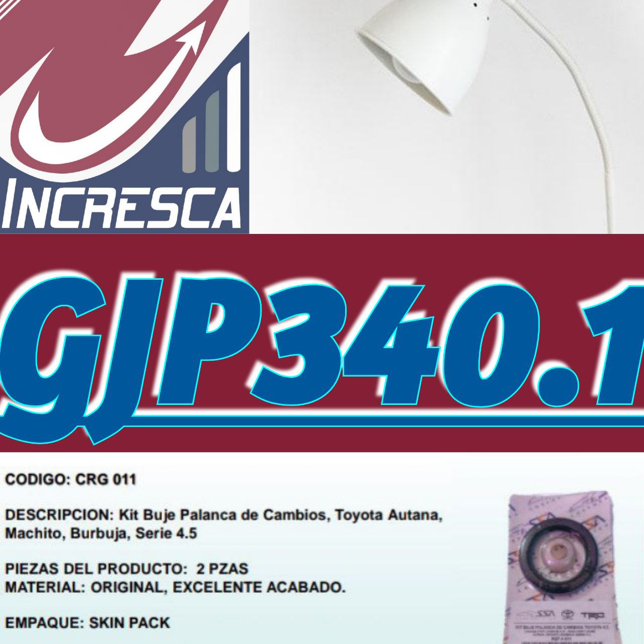 KIT BUJE PALANCA DE CAMBIO GJP340.1 / CRG-KP-011. TOYOTA 4.5 AUTANA MACHITO BURBUJA